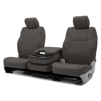 Coverking® - Premium Leatherette 1st Row Charcoal Custom Seat Covers
