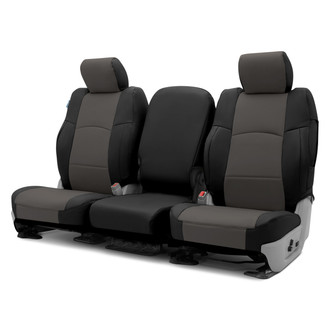 Coverking® - Premium Leatherette 2nd Row Black & Charcoal Custom Seat Covers