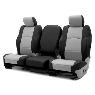 Coverking® - Premium Leatherette 2nd Row Black & Light Gray Custom Seat Covers