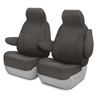Coverking® - Premium Leatherette 1st Row Charcoal Custom Seat Covers