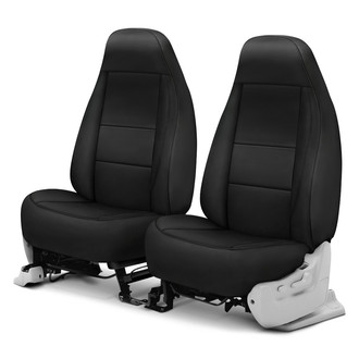 Coverking® - Premium Leatherette 1st Row Black Custom Seat Covers