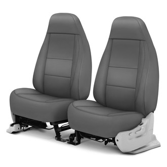 Coverking® - Premium Leatherette 1st Row Medium Gray Custom Seat Covers