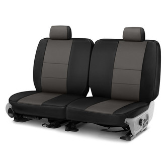 Coverking® - Premium Leatherette 3rd Row Black & Charcoal Custom Seat Covers