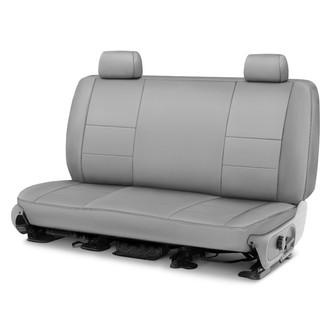 Coverking® - Premium Leatherette 1st Row Light Gray Custom Seat Covers