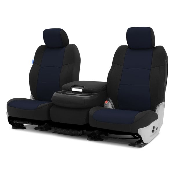 Coverking® - Neosupreme 1st Row Black & Navy Blue Custom Seat Covers