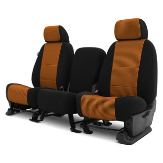 Coverking® - Designer Printed Neosupreme Houndstooth 2nd Row Orange Custom Seat Covers