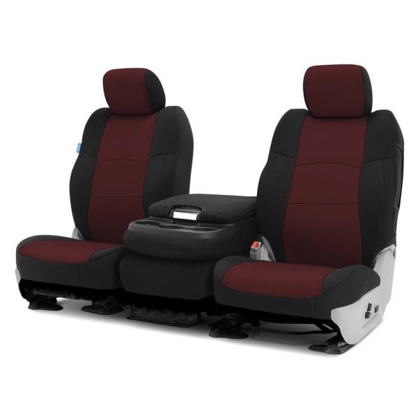 Coverking® - Neosupreme 1st Row Black & Wine Custom Seat Covers