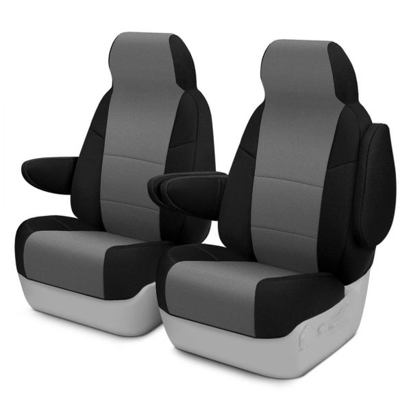 Coverking® - Neosupreme 1st Row Black & Gray Custom Seat Covers