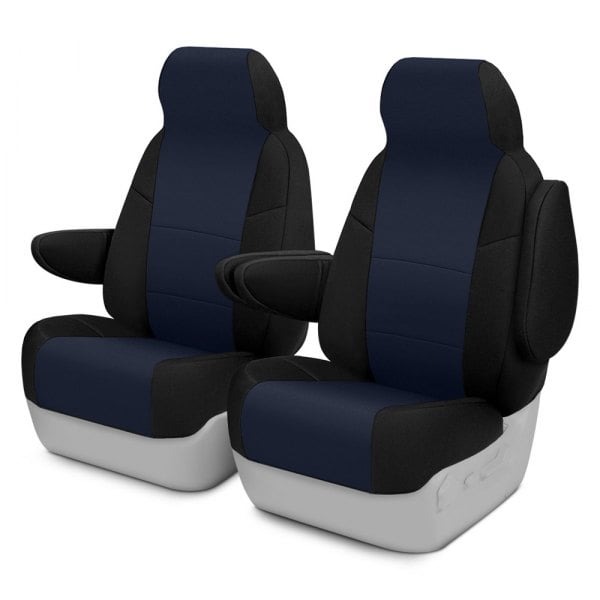 Coverking® - Neosupreme 1st Row Black & Navy Blue Custom Seat Covers