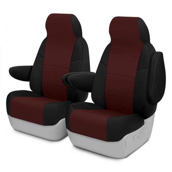 Coverking® - Neosupreme 1st Row Black & Wine Custom Seat Covers