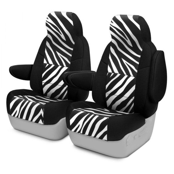 Coverking® - Neosupreme 1st Row Black & Zebra Custom Seat Covers