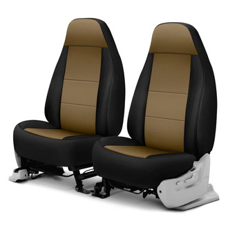 Coverking® - Neosupreme 1st Row Black & Tan Custom Seat Covers