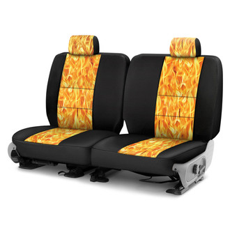 Coverking® - Neosupreme 3rd Row Black & Flame Custom Seat Covers