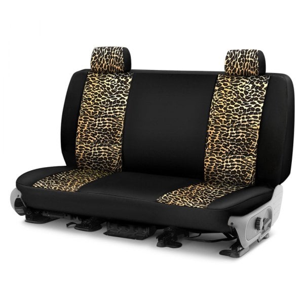 Coverking® - Neosupreme 1st Row Black & Leopard Custom Seat Covers