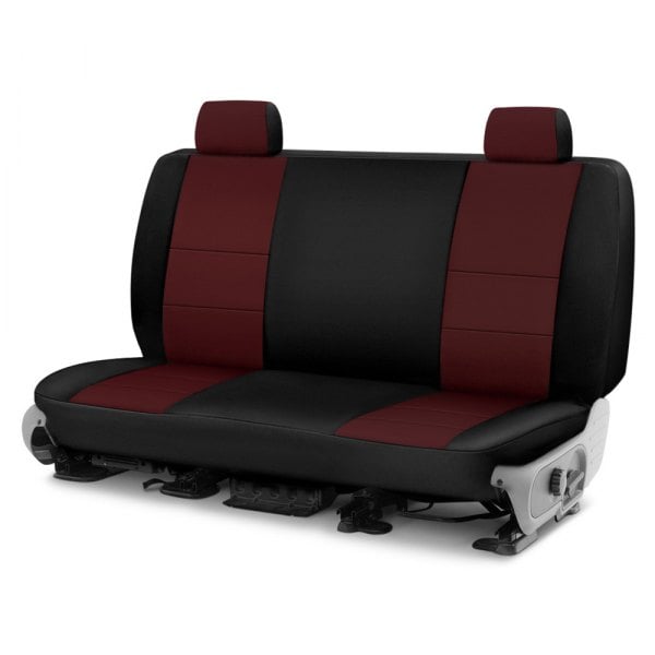 Coverking® - Neosupreme 1st Row Black & Wine Custom Seat Covers