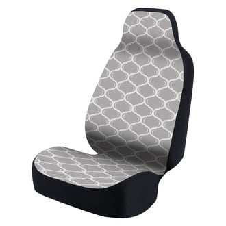 Coverking® - Ultimate Suede Seat Cover Lattice Light Gray with Gray Background