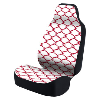 Coverking® - Ultimate Suede Seat Cover Lattice Red with White Background