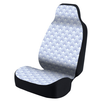 Coverking® - Ultimate Suede Seat Cover Chevron Scaled Blue with Light Blue Background