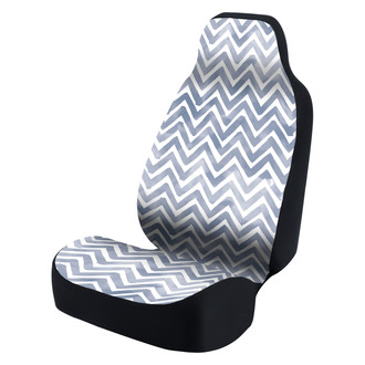 Coverking® - Ultimate Suede Seat Cover Chevron Watercolor Blue with White Background