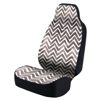 Coverking® - Ultimate Suede Seat Cover Chevron Watercolor Gray with White Background
