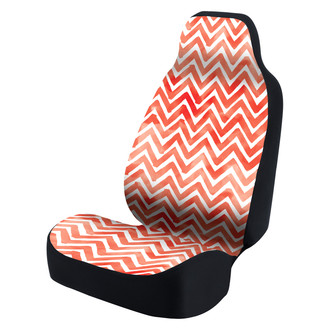 Coverking® - Ultimate Suede Seat Cover Chevron Watercolor Red with White Background