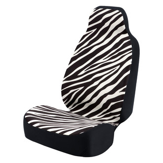 Coverking® - Ultimate Suede Seat Cover Zebra Black Stripes with White Background