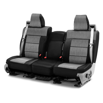 Coverking® - Designer Printed Neosupreme Houndstooth 2nd Row White Custom Seat Covers