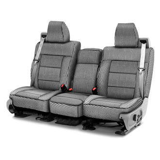 Coverking® - Designer Printed Neosupreme Houndstooth 2nd Row White Custom Seat Covers