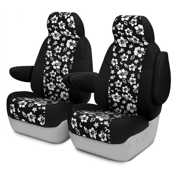 Coverking® - Neosupreme 1st Row Black & Black Hawaiian Custom Seat Covers