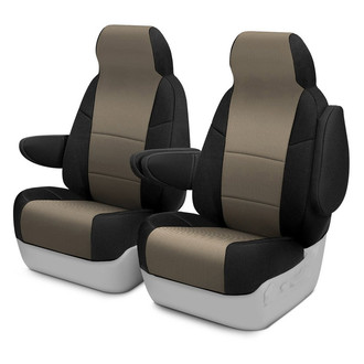 Coverking® - Spacer Mesh 1st Row Black & Taupe Custom Seat Covers