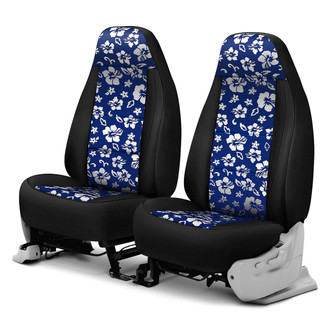 Coverking® - Neosupreme 1st Row Black & Blue Hawaiian Custom Seat Covers