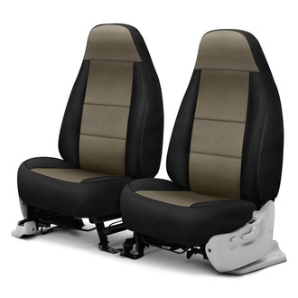 Coverking® - Spacer Mesh 1st Row Black & Taupe Custom Seat Covers