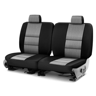Coverking® - Designer Printed Neosupreme Houndstooth 3rd Row White Custom Seat Covers