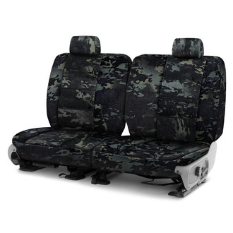 Coverking® - Multicam™ 3rd Row Camo Ballistic Black Custom Seat Covers