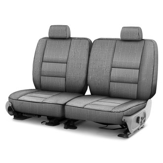 Coverking® - Designer Printed Neosupreme Houndstooth 3rd Row White Custom Seat Covers