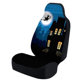 Coverking® - Ultimate Suede Seat Cover with Haunted House Print