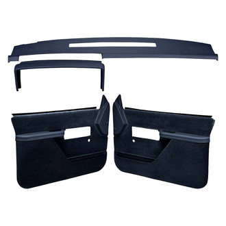 Coverlay® - Dark Blue Dash Cover and Door Panels Combo Kit (No Power Windows, Full Upholstery)