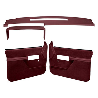 Coverlay® - Maroon Dash Cover and Door Panels Combo Kit (No Power Windows, Full Upholstery)