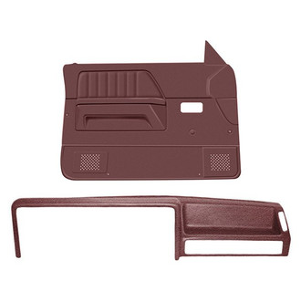 Coverlay® - Maroon Dash Cover and Door Panels Combo Kit (Full Power Windows)