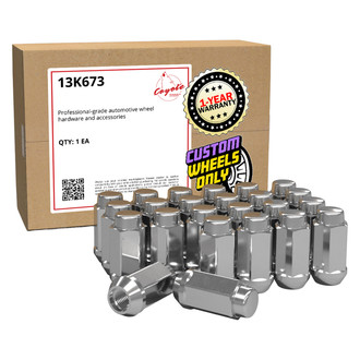 Coyote Accessories® - Chrome Cone Seat Acorn Bulge Lug Wheel Installation Kit w/o Valve Stems