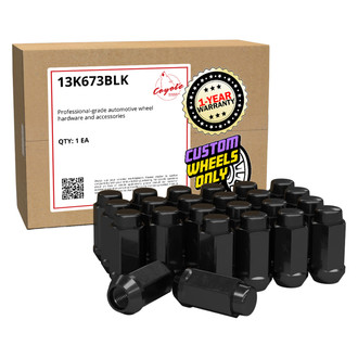 Coyote Accessories® - Black Cone Seat Acorn Bulge Lug Wheel Installation Kit w/o Valve Stems