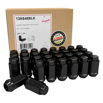 Coyote Accessories® - Black Cone Seat Acorn Bulge Lug Wheel Installation Kit w/o Valve Stems