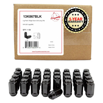 Coyote Accessories® - Black Cone Seat Acorn Bulge Lug Wheel Installation Kit w/o Valve Stems