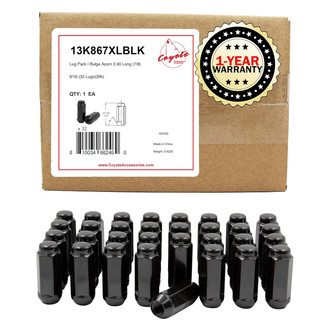 Coyote Accessories® - Cone Seat Acorn Bulge Lug Wheel Installation Kit w/o Valve Stems