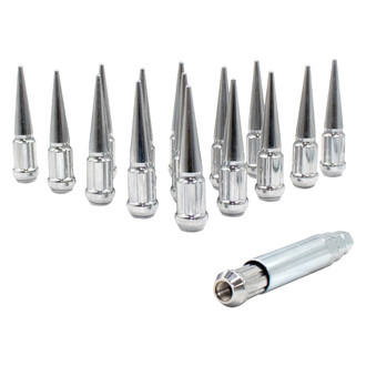 Coyote Accessories® - Chrome Cone Seat Spline Spike Lug Wheel Installation Kit