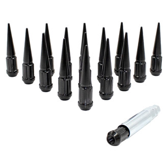 Coyote Accessories® - Black Cone Seat Spline Spike Lug Wheel Installation Kit