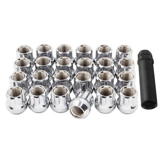 Coyote Accessories® - Chrome Cone Seat OE Style Spline Lug Wheel Installation Kit w/o Valve Stems
