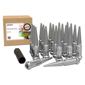 Coyote Accessories® - Chrome Cone Seat Spline Spiked Lug Wheel Installation Kit
