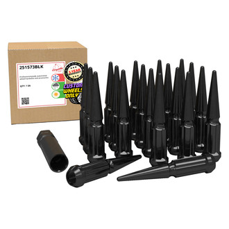 Coyote Accessories® - Cone Seat Spline Spiked Lug Wheel Installation Kit With Valve Stems