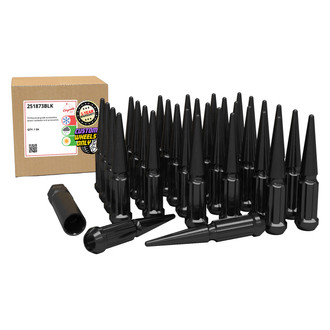 Coyote Accessories® - Black Cone Seat Spline Spiked Lug Wheel Installation Kit